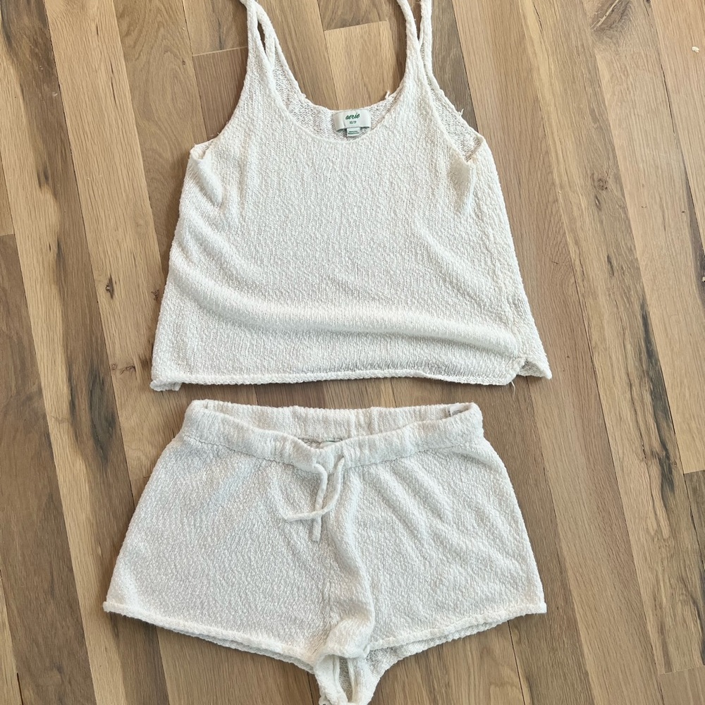 White Knit Two Piece Set